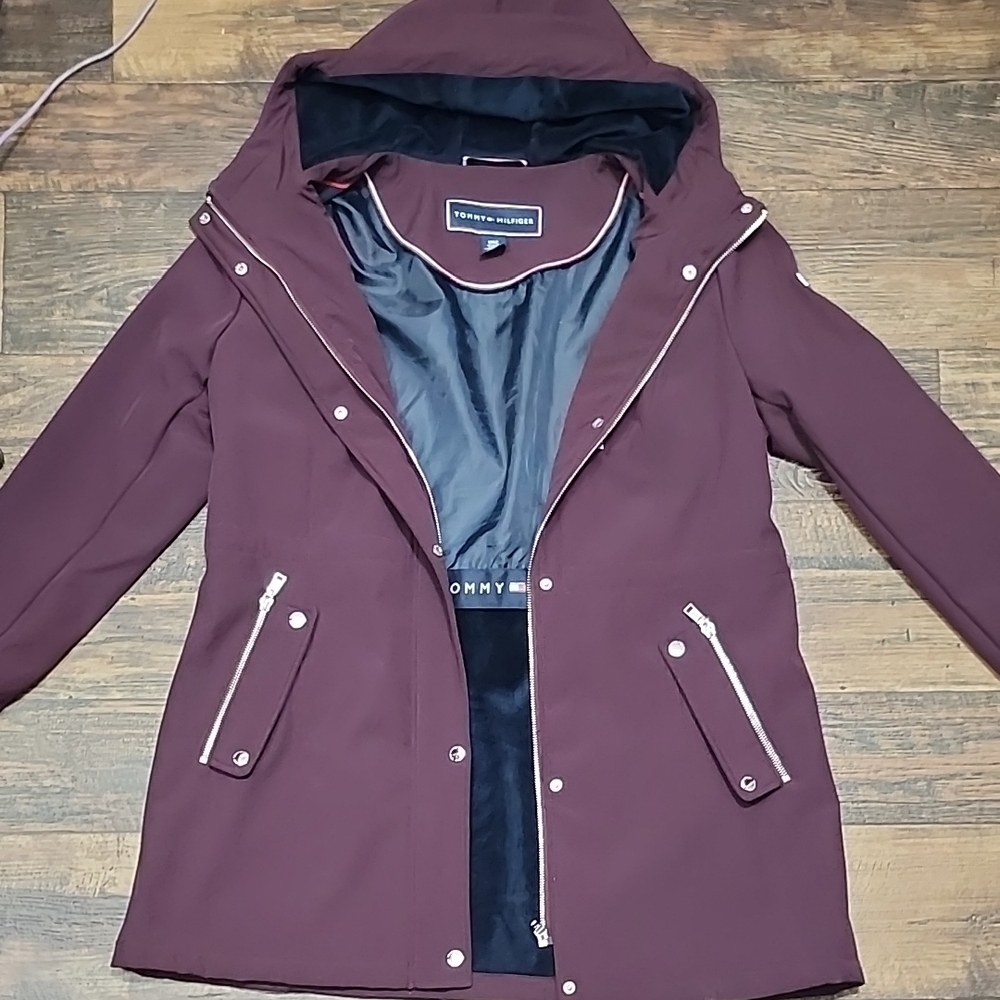 ***Tommy Hilfiger Women's Deep Burgundy Utility Jacket***